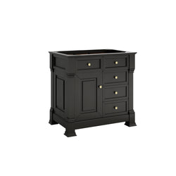 James Martin Brookfield 36" Single Vanity, Black Onyx with 3 CM Countertop - Luxe Bathroom Vanities