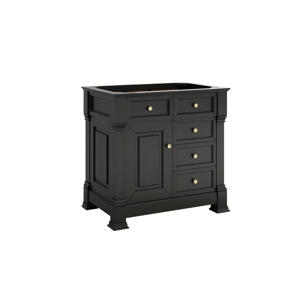 James Martin Brookfield 36" Single Vanity, Black Onyx with 3 CM Countertop - Luxe Bathroom Vanities