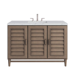 James Martin Portland 48" Single Vanity Whitewashed Walnut with 3 CM Countertop & FreePower Wireless Charger