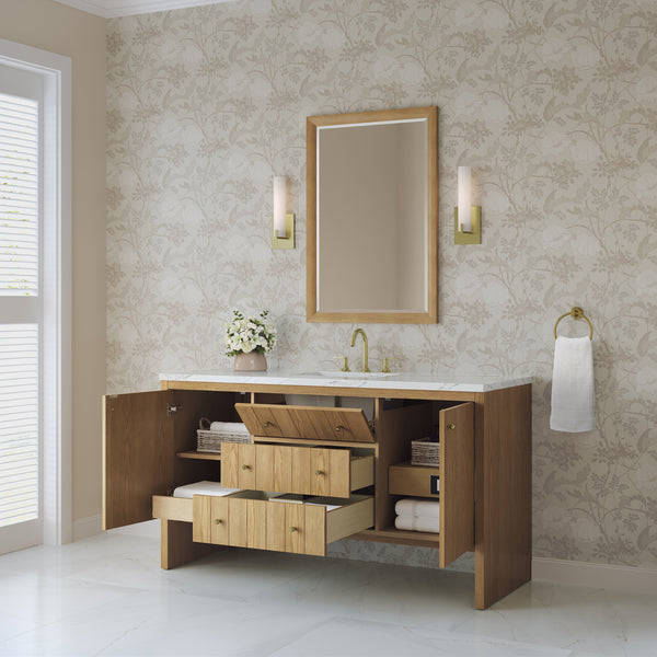 James Martin Hudson 60" Single Vanity with 3 CM Countertop & FreePower Wireless Charger