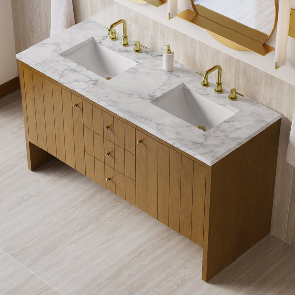 James Martin Hudson 60" Double Vanity with 3 CM Countertop