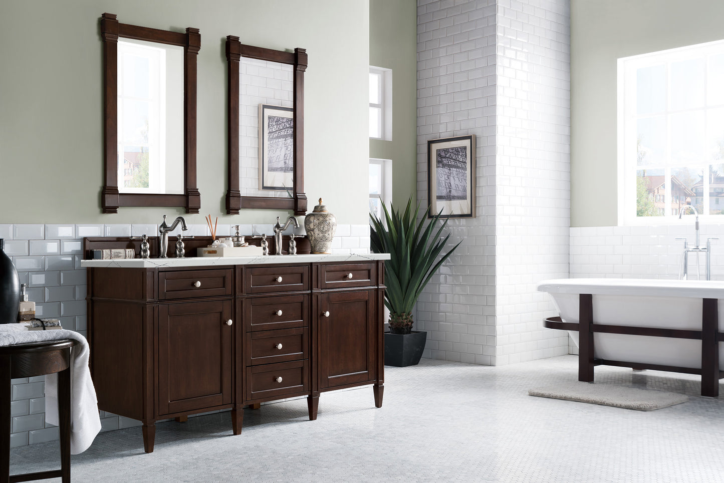 James Martin Brittany 60" Double Vanity with 3 CM Countertop