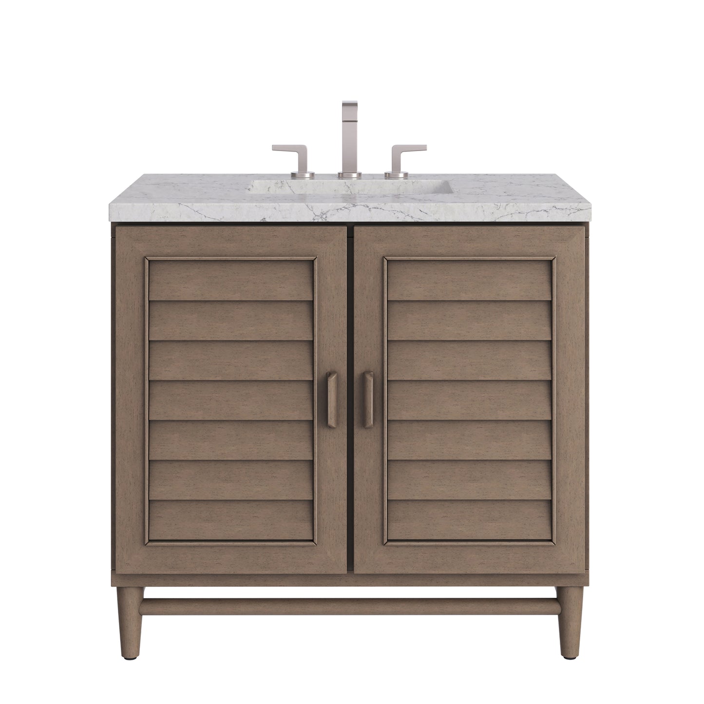 James Martin Portland 36" Single Vanity Whitewashed Walnut with 3 CM Countertop