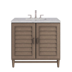 James Martin Portland 36" Single Vanity Whitewashed Walnut with 3 CM Countertop