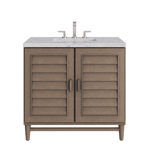 James Martin Portland 36" Single Vanity Whitewashed Walnut with 3 CM Countertop