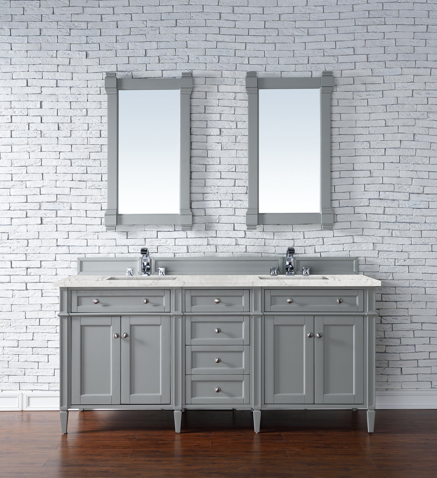 James Martin Brittany 72" Double Vanity with 3 CM Countertop & FreePower Wireless Charger