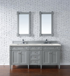James Martin Brittany 72" Double Vanity with 3 CM Countertop & FreePower Wireless Charger