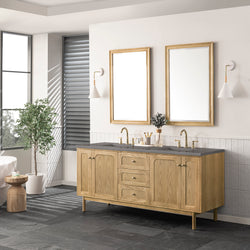 James Martin Laurent 72" Double Vanity, Light Natural Oak