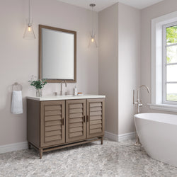 James Martin Portland 48" Single Vanity Whitewashed Walnut with 3 CM Countertop