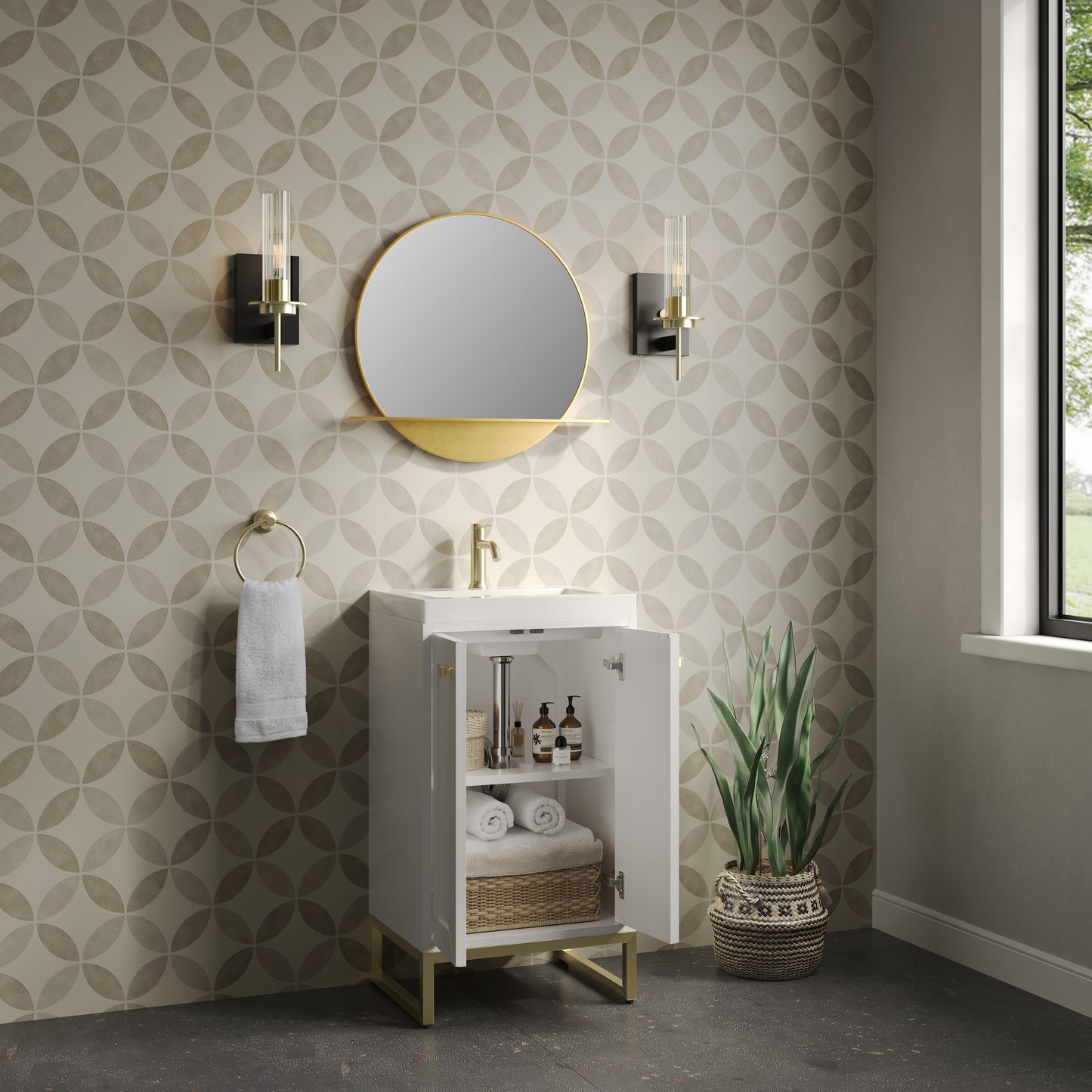 James Martin Chianti Single Vanity with White Glossy Composite Stone Top