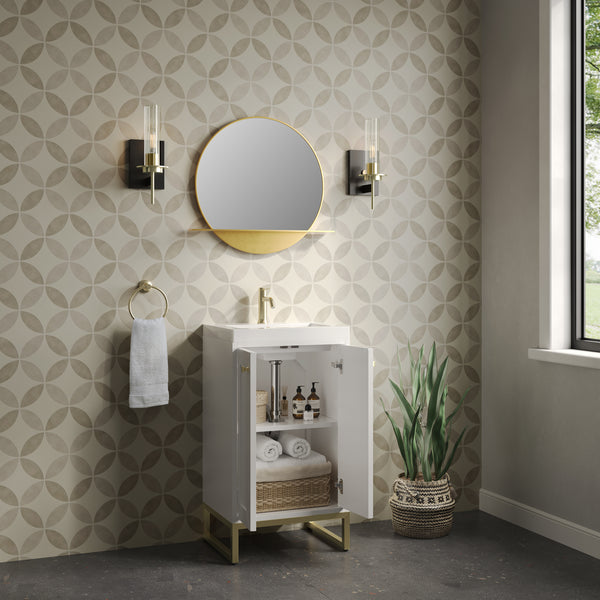 James Martin Chianti Single Vanity with White Glossy Composite Stone Top