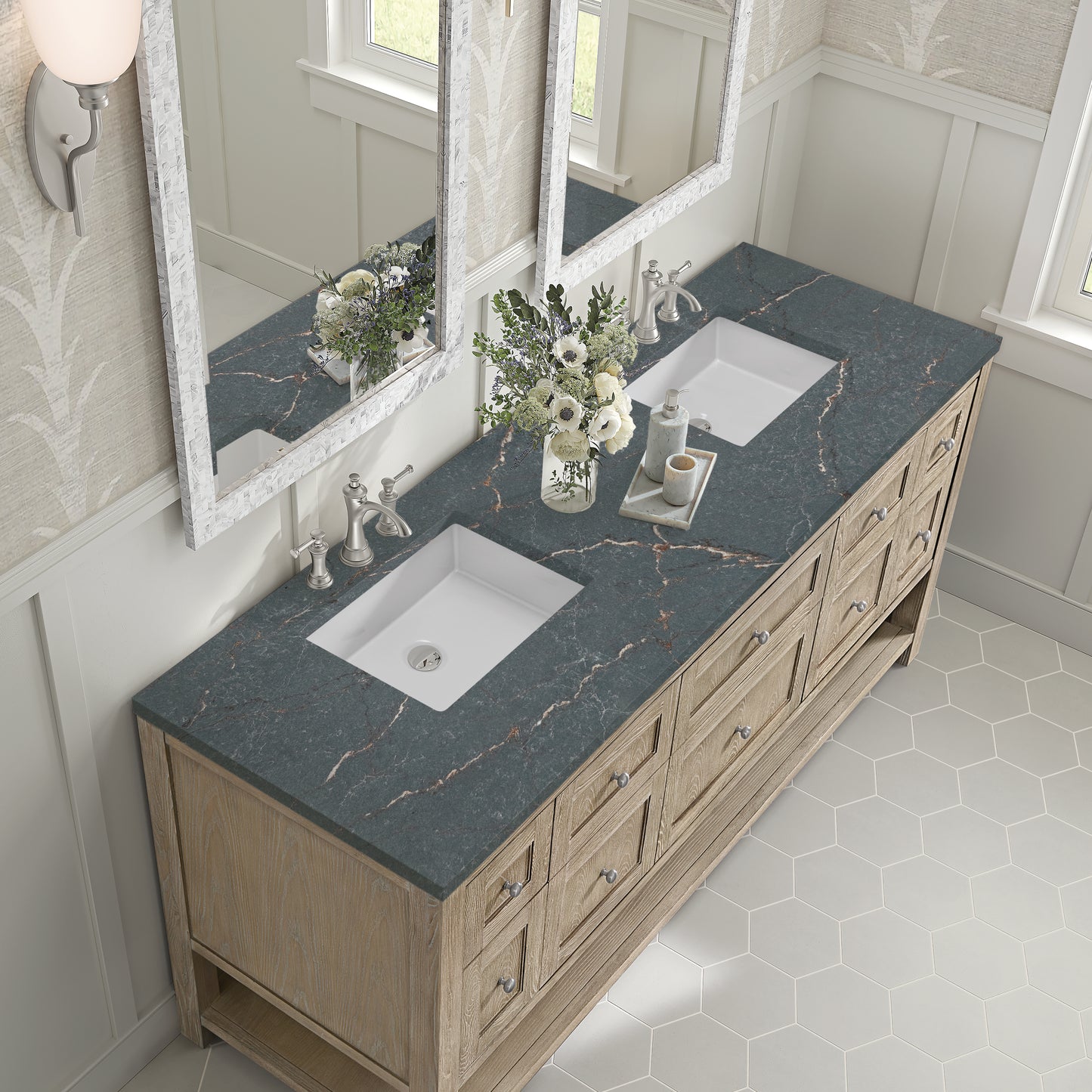 James Martin Breckenridge 72" Double Vanity w/ 3 CM Countertop