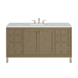 James Martin Chicago 60" Single Vanity with 3 CM Countertop & FreePower Wireless Charger