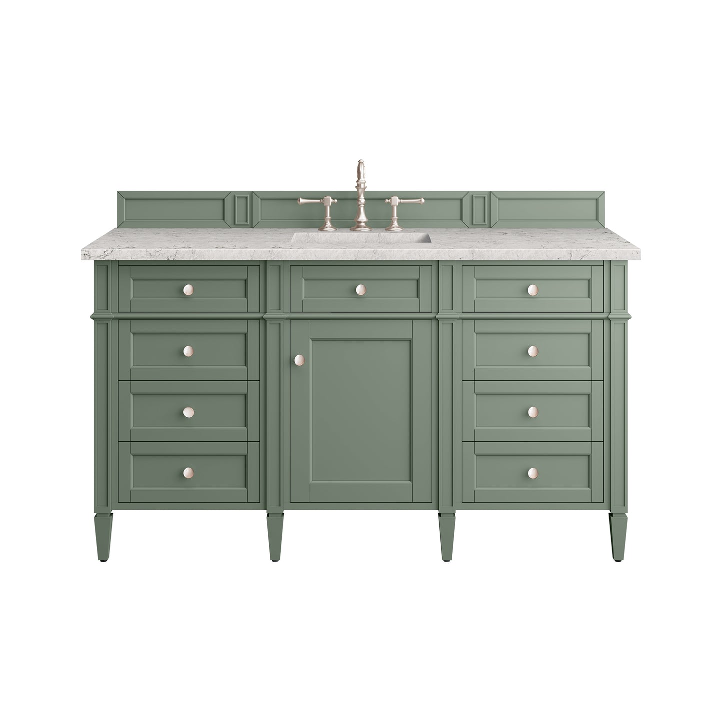 James Martin Brittany 60" Single Vanity with 3 CM Countertop & FreePower Wireless Charger