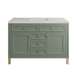 James Martin Chicago 48" Single Vanity, Smokey Celadon - Luxe Bathroom Vanities