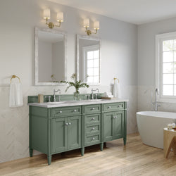 James Martin Brittany 72" Double Vanity with 3 CM Countertop & FreePower Wireless Charger