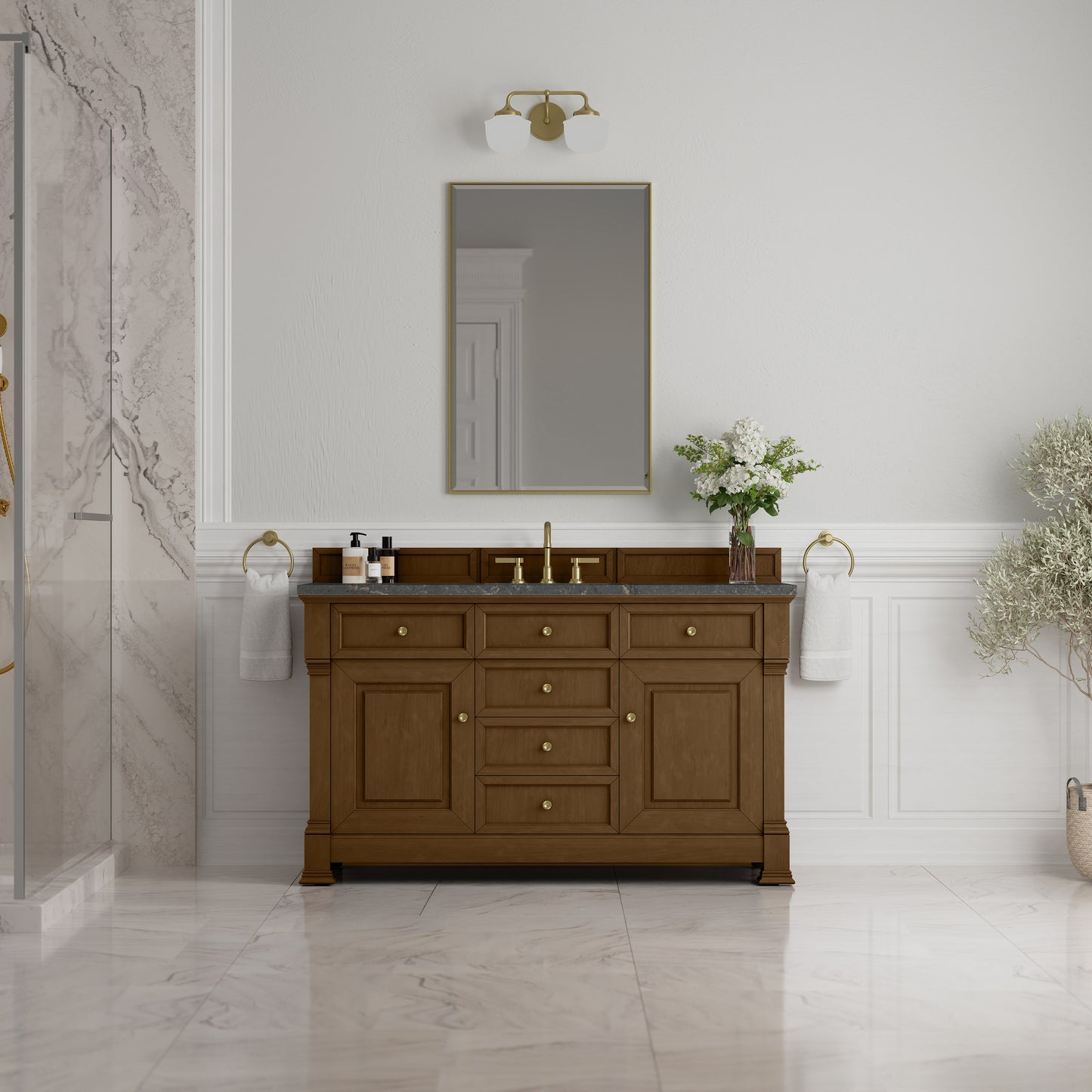 James Martin Brookfield 60" Single Vanity with 3CM Countertop & FreePower Wireless Charger