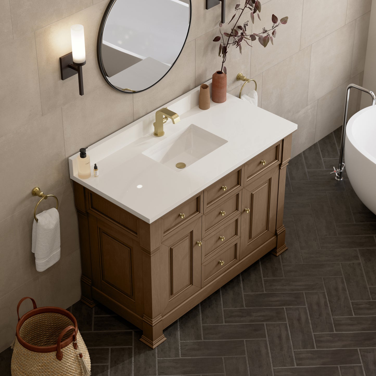 James Martin Brookfield 48" Single Vanity with 3 CM Countertop - Luxe Bathroom Vanities