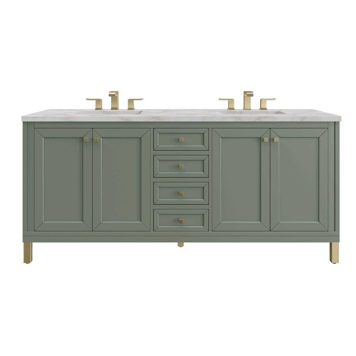 James Martin Chicago 72" Double Vanity with 3 CM Countertop & FreePower Wireless Charger