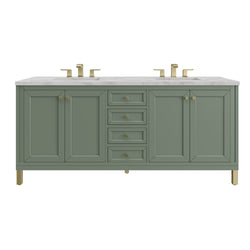 James Martin Chicago 72" Double Vanity with 3 CM Countertop & FreePower Wireless Charger