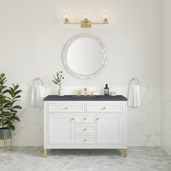 James Martin Chicago 48" Single Vanity, Glossy White - Luxe Bathroom Vanities