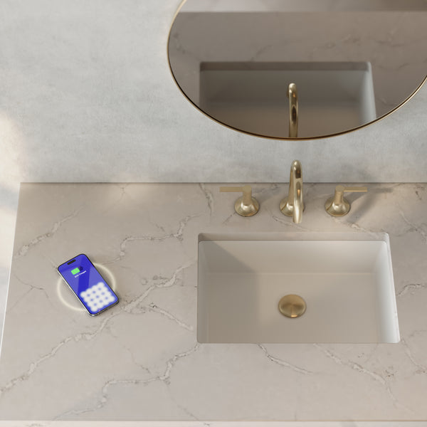 James Martin Laurent 48" Single Vanity with 3 CM Countertop & FreePower Wireless Charger