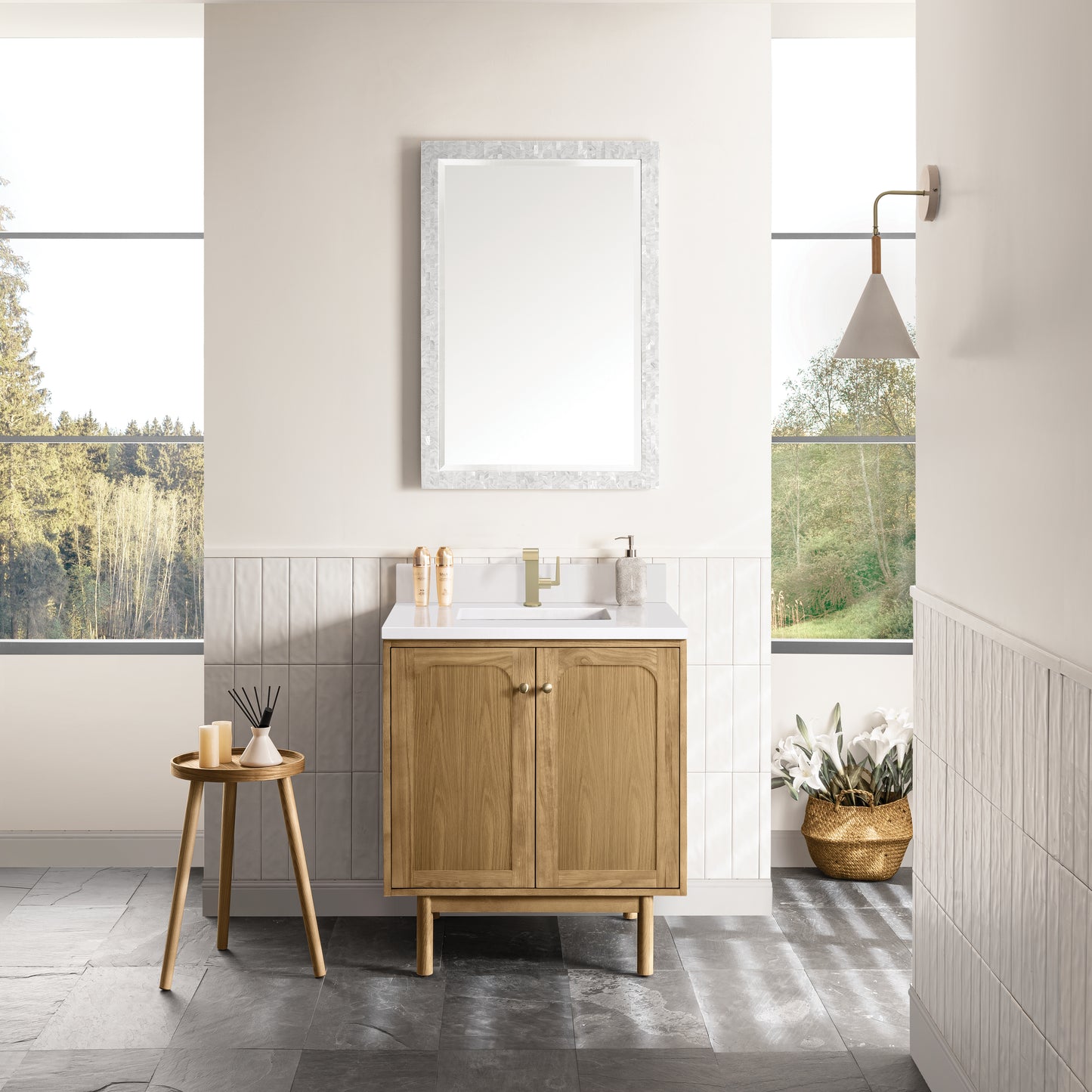 James Martin Laurent 30" Single Vanity with Single Hole 3 CM Countertop and Matching Backsplash