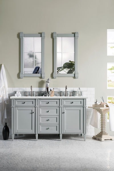 James Martin Brittany 60" Double Vanity with 3 CM Countertop & FreePower Wireless Charger