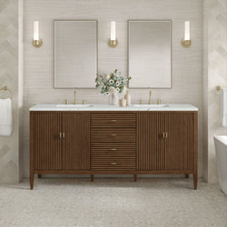 James Martin Myrrin 72" Double Vanity with 3 CM Countertop & FreePower Wireless Charger