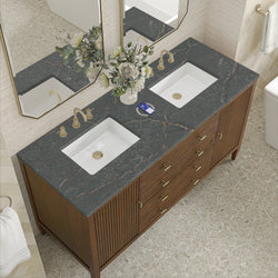 James Martin Myrrin 60" Double Vanity with 3 CM Countertop & FreePower Wireless Charger