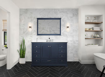 Lexora Collection Dukes 48 inch Single Bath Vanity and Cultured Marble Top - Luxe Bathroom Vanities