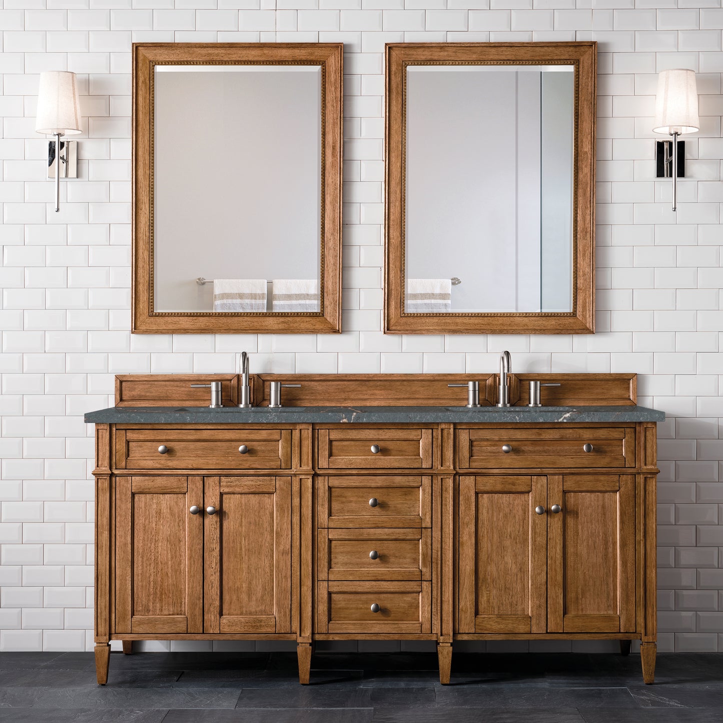 James Martin Brittany 72" Double Vanity with 3 CM Countertop & FreePower Wireless Charger
