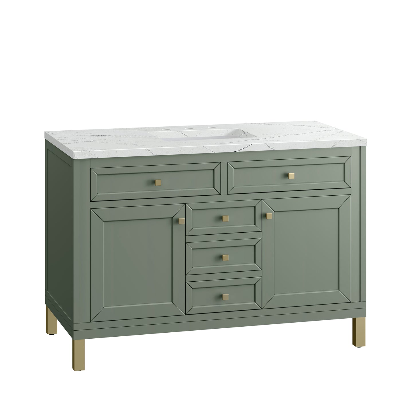 James Martin Chicago 48" Single Vanity, Smokey Celadon - Luxe Bathroom Vanities