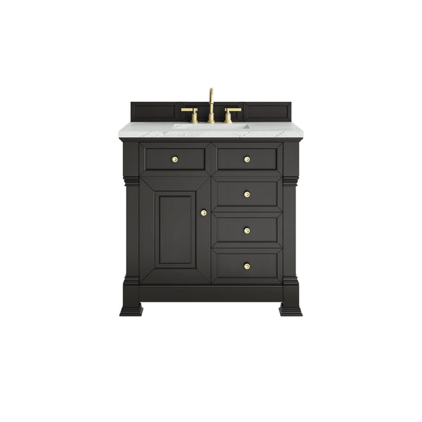 James Martin Brookfield 36" Single Vanity, Black Onyx with 3 CM Countertop - Luxe Bathroom Vanities