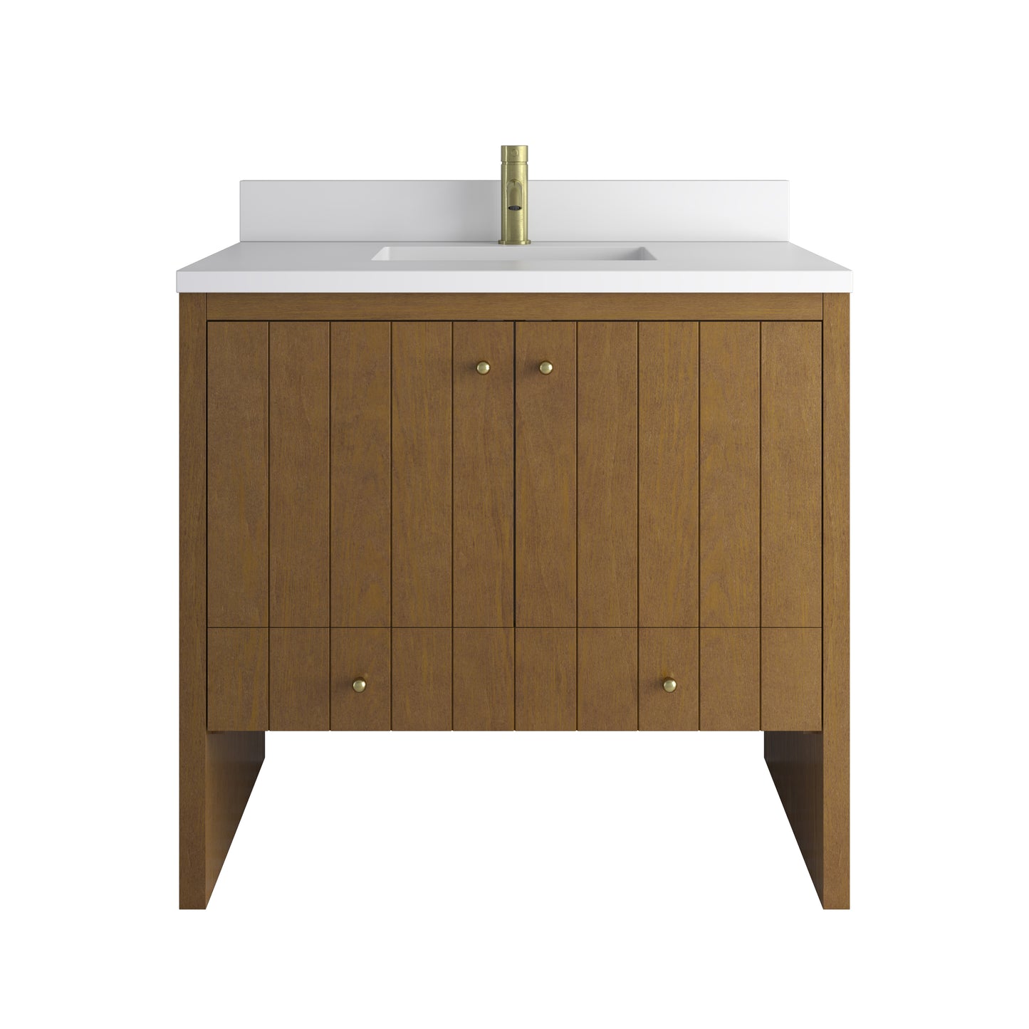 James Martin Hudson 36" Single Vanity with Single Hole 3 CM White Zeus Silestone Top and Matching Backsplash