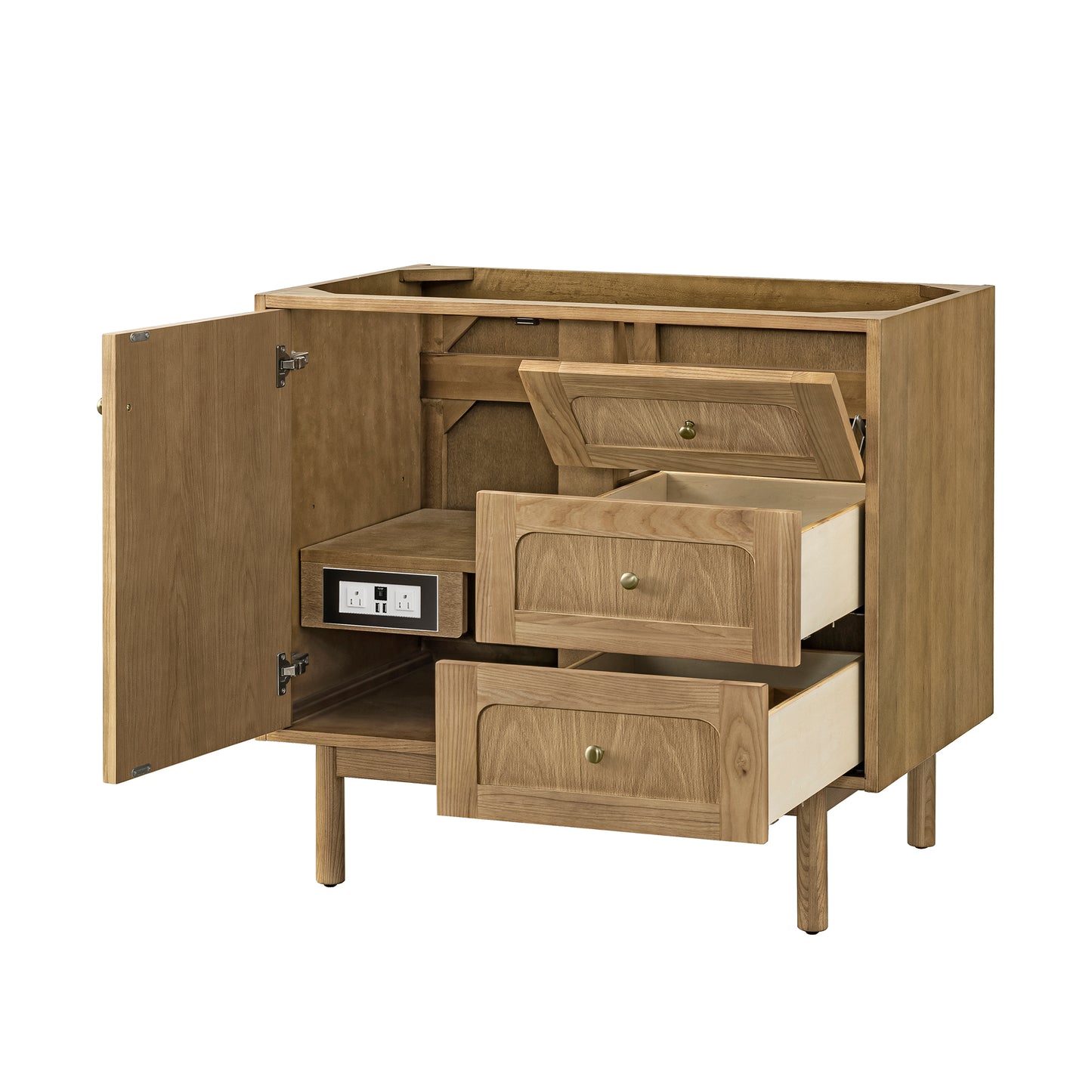 James Martin Laurent 36" Single Vanity, Light Natural Oak, Cabinet Only - Luxe Bathroom Vanities