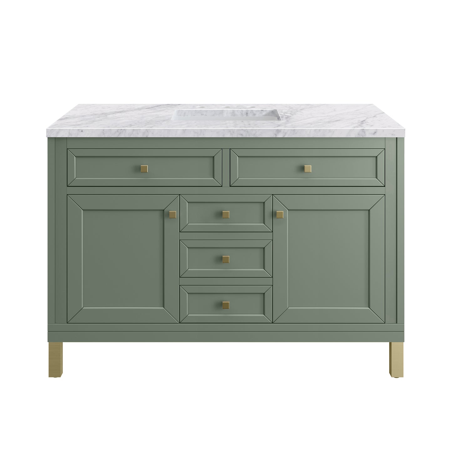 James Martin Chicago 48" Single Vanity, Smokey Celadon - Luxe Bathroom Vanities