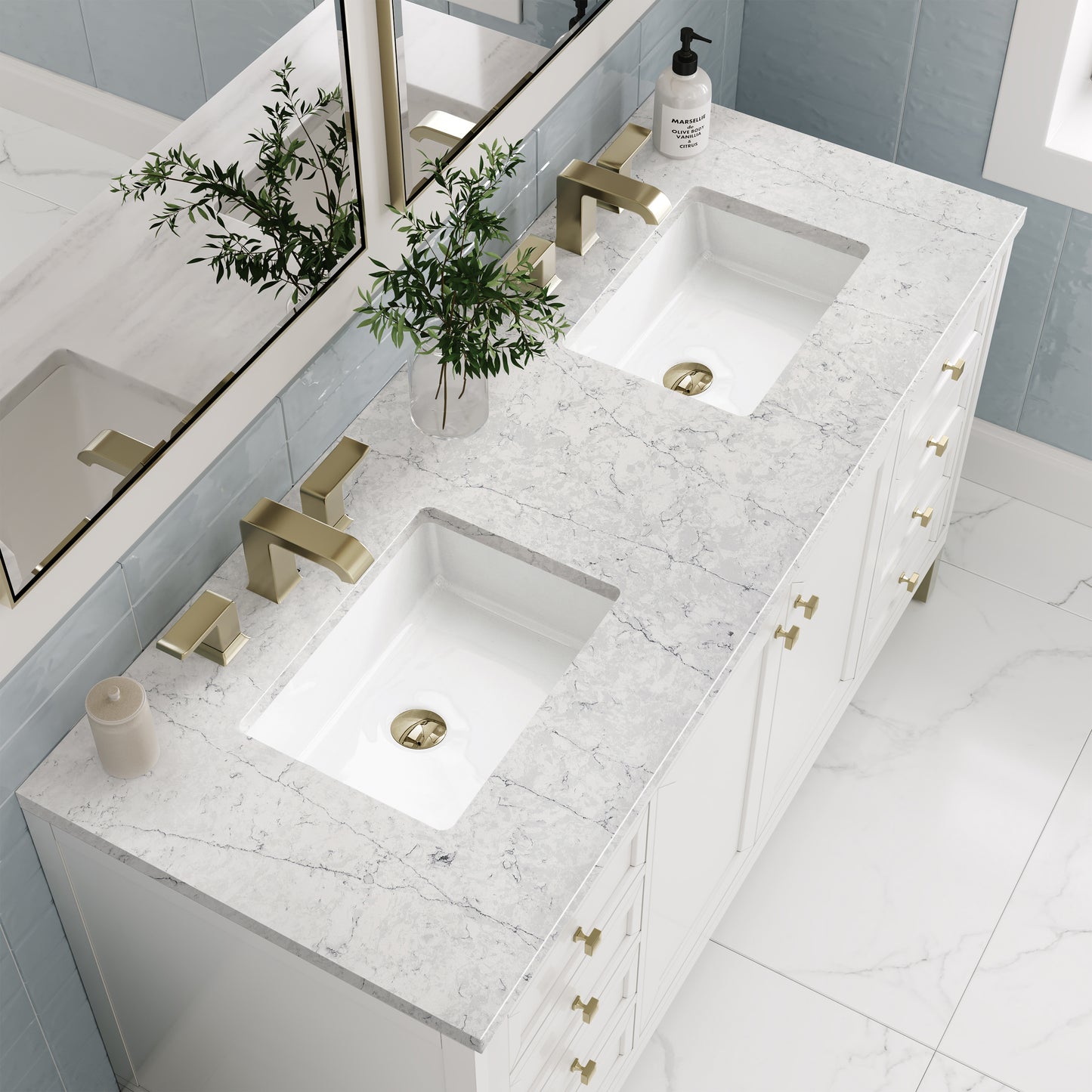 James Martin Chicago 60" Double Vanity with 3 CM Countertop