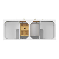James Martin Myrrin 60" Double Vanity with Single Hole 3 CM White Zeus Silestone Top & Backsplash