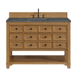 James Martin Malibu 48" Single Vanity, Amber Birch w/ 3 CM Counter Top - Luxe Bathroom Vanities