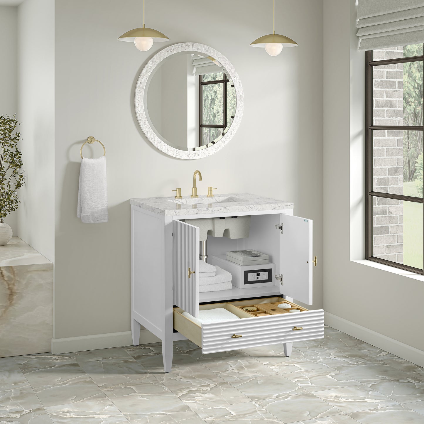 James Martin Myrrin 30" Single Vanity with 3 CM Countertop