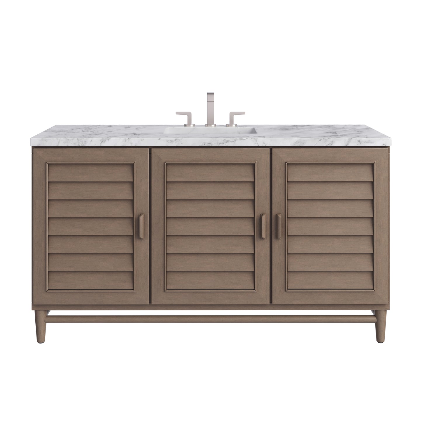 James Martin Portland 60" Single Vanity Whitewashed Walnut with 3 CM Countertop