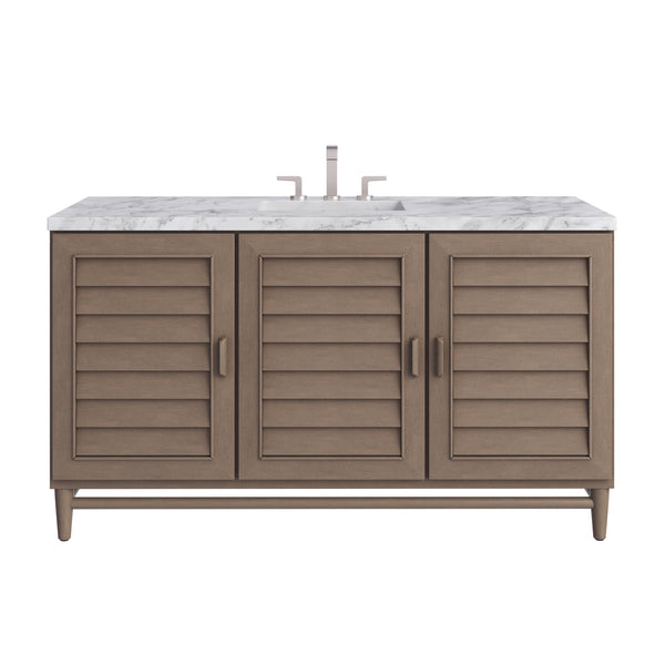 James Martin Portland 60" Single Vanity Whitewashed Walnut with 3 CM Countertop