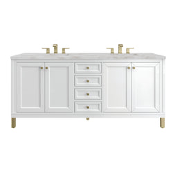 James Martin Chicago 72" Double Vanity with 3 CM Countertop & FreePower Wireless Charger