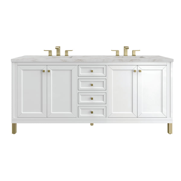 James Martin Chicago 72" Double Vanity with 3 CM Countertop & FreePower Wireless Charger