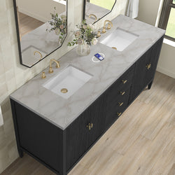 James Martin Myrrin 72" Double Vanity with 3 CM Countertop & FreePower Wireless Charger