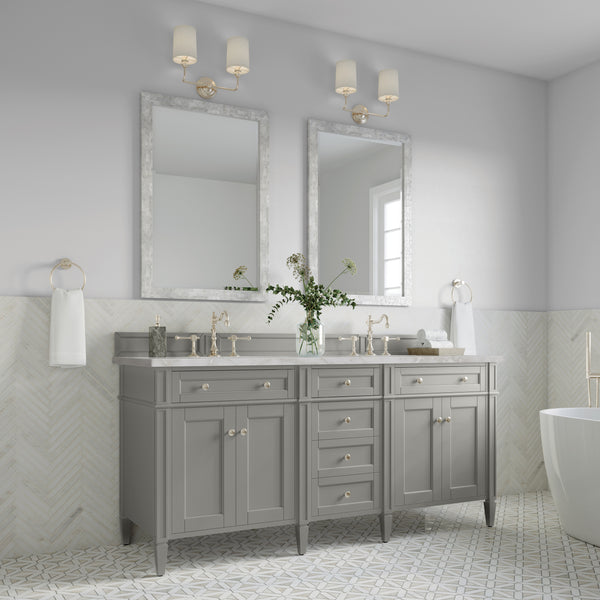 James Martin Brittany 72" Double Vanity with 3 CM Countertop & FreePower Wireless Charger
