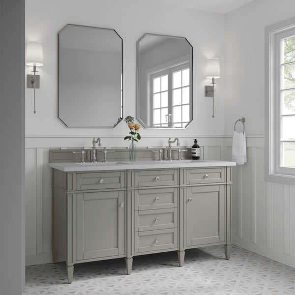 James Martin Brittany 60" Double Vanity with 3 CM Countertop