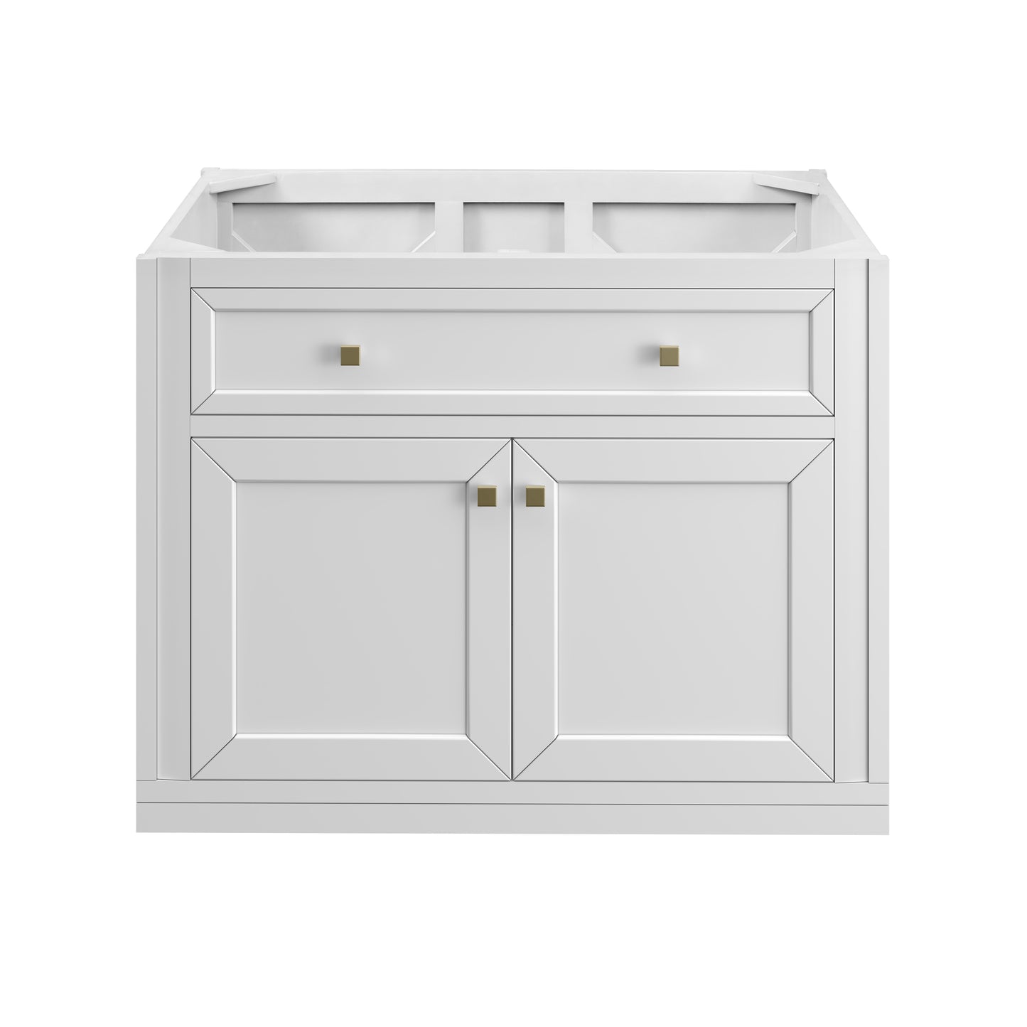 James Martin Chicago 36" Single Vanity with Single Hole 3CM White Zeus Silestone Top & Backsplash