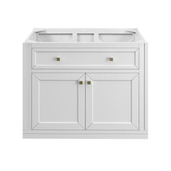 James Martin Chicago 36" Single Vanity with Single Hole 3CM White Zeus Silestone Top & Backsplash